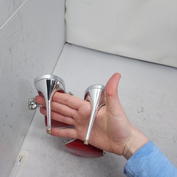 Christian Louboutin Just Jewel Silver Bridal Wedding PVC Heel Sandal - Picture 10 of 13